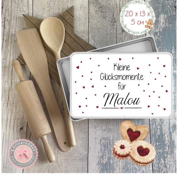 zuckersüße KEKSDOSE Plätzchendose mit Name personalisiert kleine Glücksmomente Geburtstag Weihnachten Geschenke von Lüttentüddel®